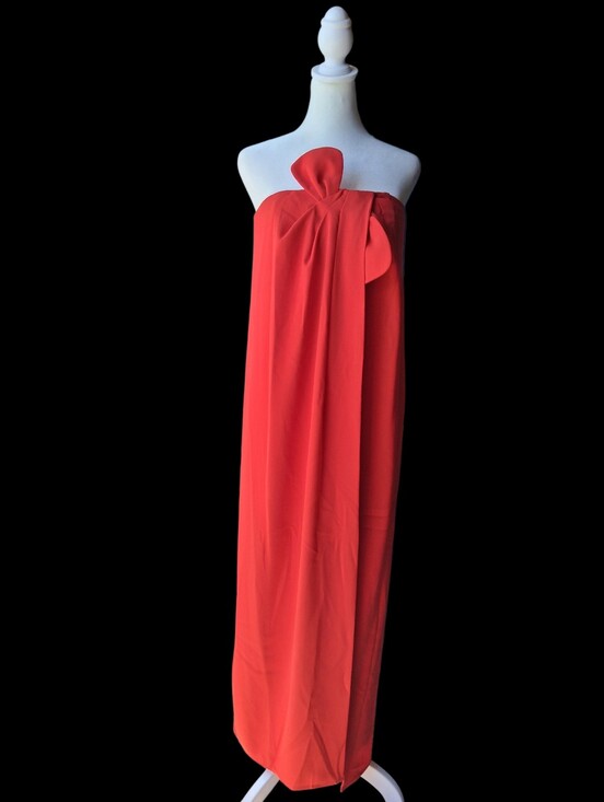 ANTONIO MELANI Dresses & Skirts - ANTONIO MELANI x Elizabeth Damrich Red Strapless Draped Evening Dress 12
